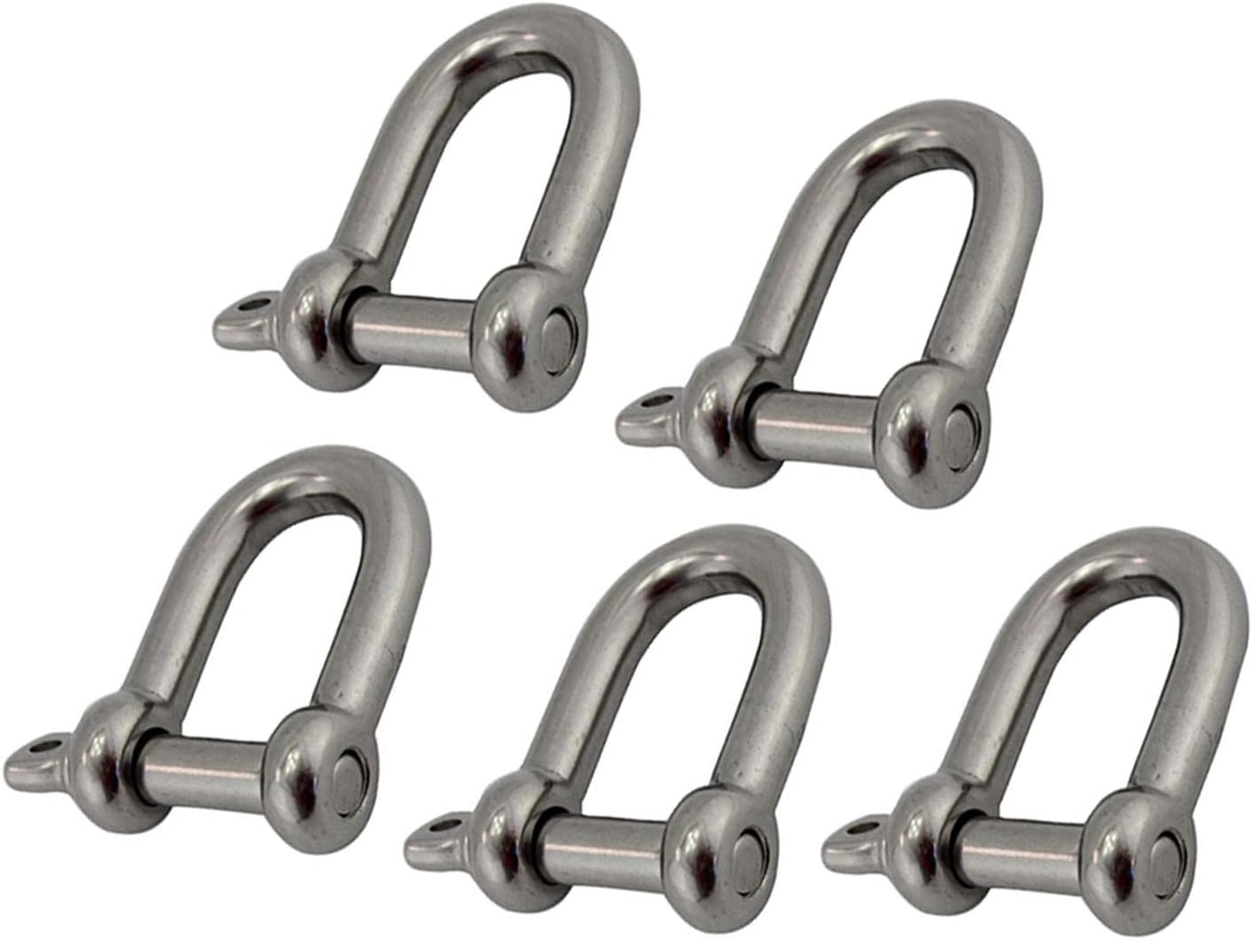 5Pcs Stainless Steel 304 D Shackles With Screw Pin M6/6MM Lift Safety