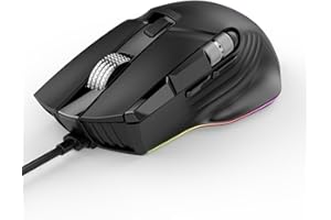 ciciglow RGB Gaming Mouse, Ergonomic Design with 7 Lighting Modes 16.8 Million Colors, 11 Programmable Buttons 20 Macro Slots