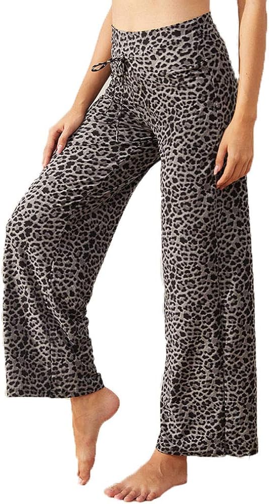 Buttery Soft Pajama Pants for Women – Floral Print Drawstring Casual Palazzo Lounge Pants Wide Leg for All Seasons at  Women’s Clothing store