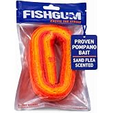 FishGum Surf Fishing Bait Strips for Saltwater Beach Fishing &ndash; Real Shrimp, Crab, Clam &amp; Sand Flea Infused Scent &ndash; Artificial Cut Bait for Pompano, Redfish &amp; Flounder