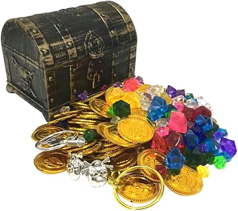 Perfektchoice Kids Pirate Treasure Chest Toy Box With Lock For