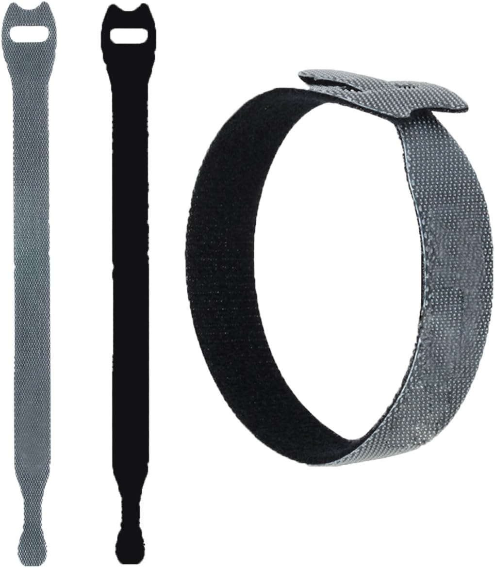 AKUNSZ 30 pcs Cable Ties Reusable Adjustable Wire Organizer Hook & Loop Fastening Strap Cable Management Black