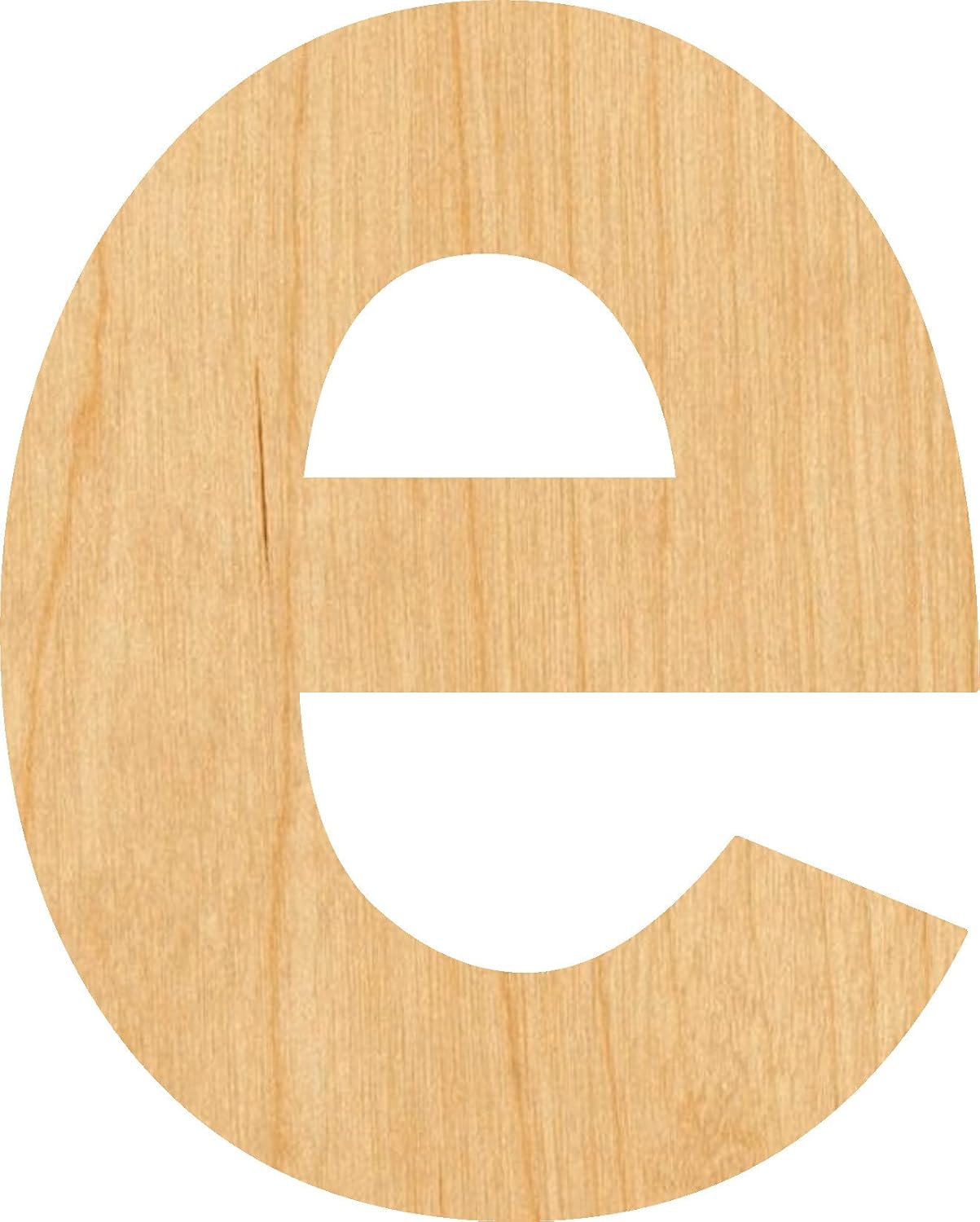 Mixed Media - Lowercase Letter E Laser Cut Out Wood Shape Craft Supply - 4 Inch