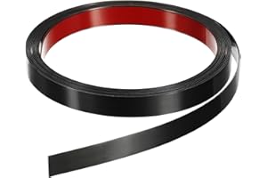 HARFINGTON 16.4ft x 0.59" Wall Trim Peel and Stick Molding Trim Frame, Self Adhesive Stainless Steel Brushed Finish Metal Strip for Wall Ceiling Floor Cabinet Tile Edge, Black
