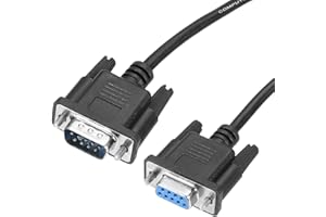 MECCANIXITY 3.3 ft DB9 RS232 Serial Cable, Straight Through RS-232 Male to Female 9 Pin Extension Cable for Data Communicatio