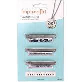 ImpressArt - Crystal Setter Metal Stamping Punches Kit, Includes 216 Birthstone Colored Crystals and 3 Metal Stamping Punches