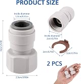 GBULTR 2 Pack Female 1/2 to 12mm Push Fit Water Adaptor White view 2