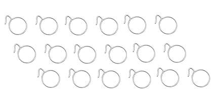 Smart Shophar Steel Curtain Rings Hook Round Silver 1.25 Inches