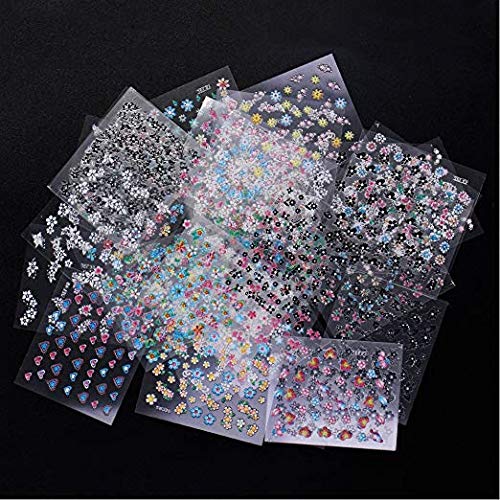 New 50 Sheets 3D Design Nail Art Sticker Tip Decal Manicure - Thumbnail 3