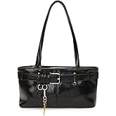 Twievo Shoulder Bag for Women,Y2K Small Belt Buckle Satchel Purse Leather Handbag Clutch Purse,Underarm Tote Handbag for Daily Use - Black