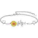 Cuoka Faith Bracelet 925 Sterling Silver Sunflower You Are My Sunshine Faith Bracelets Christian Religious Jewelry Gifts for Women