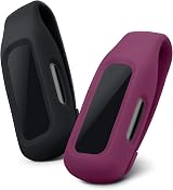 kwmobile 2x Clip Holders for Fitbit Inspire 3 2 Ace 3 Black Dark Red Replacement view 1