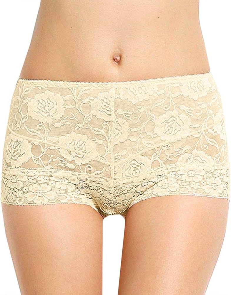 Eve's temptation Lily Women's High Waist Lace Panties Underwear Seamless Slimming Full Coverage Brief at  Women’s Clothing store