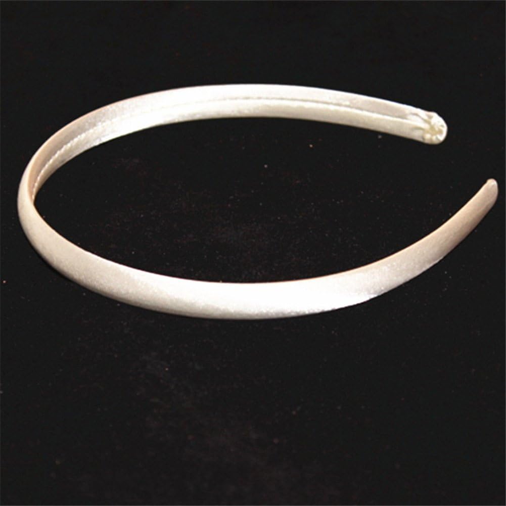 10mm Colored Covered Satin Headband Plastic Hair Accessory