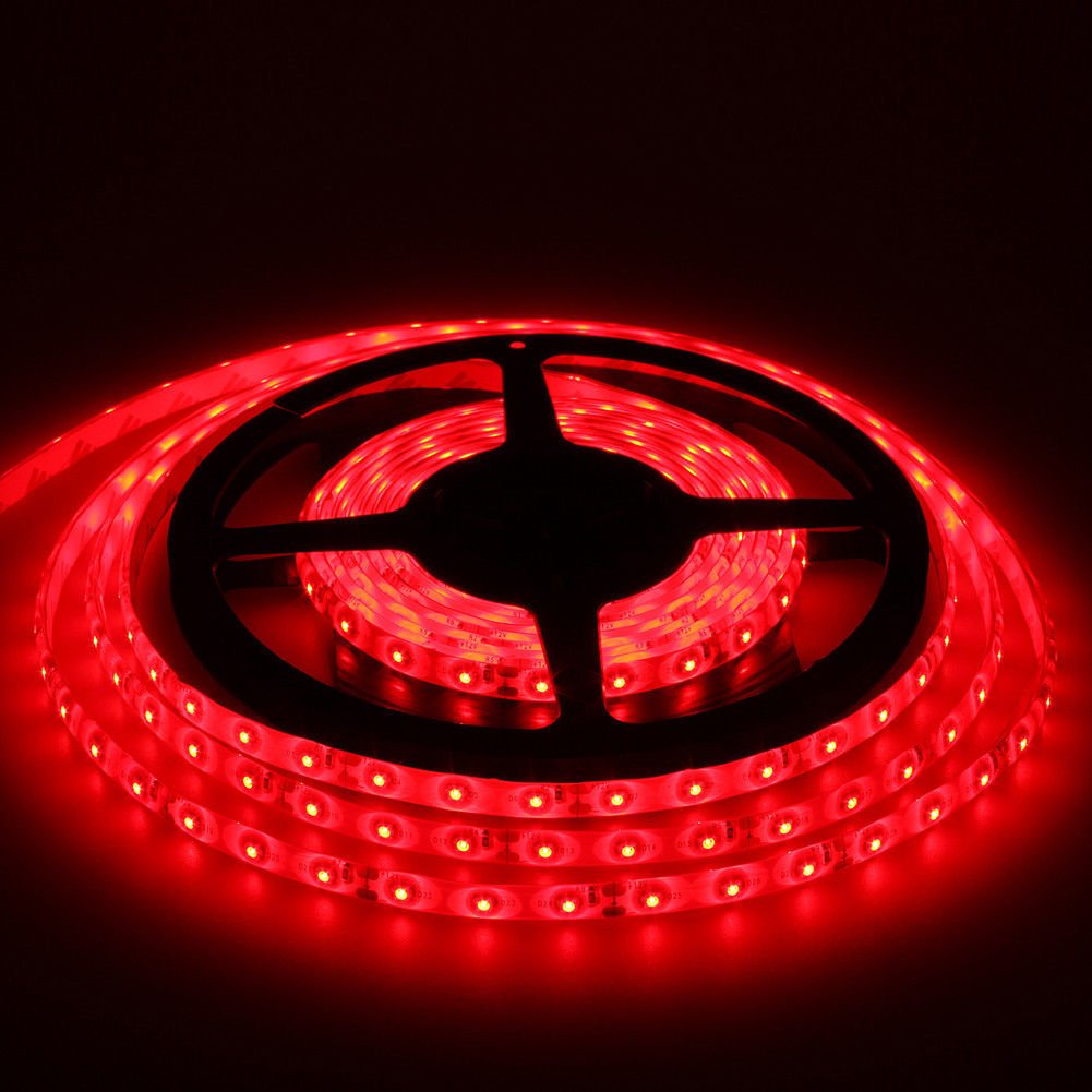12Ｖ超高輝度 5M 600連 LEDテープ 防水 切断可能 白ベース/LEDグリーン 強力粘着両面テープ 正面発光 SMD 2835 (レッド) の商品画像
