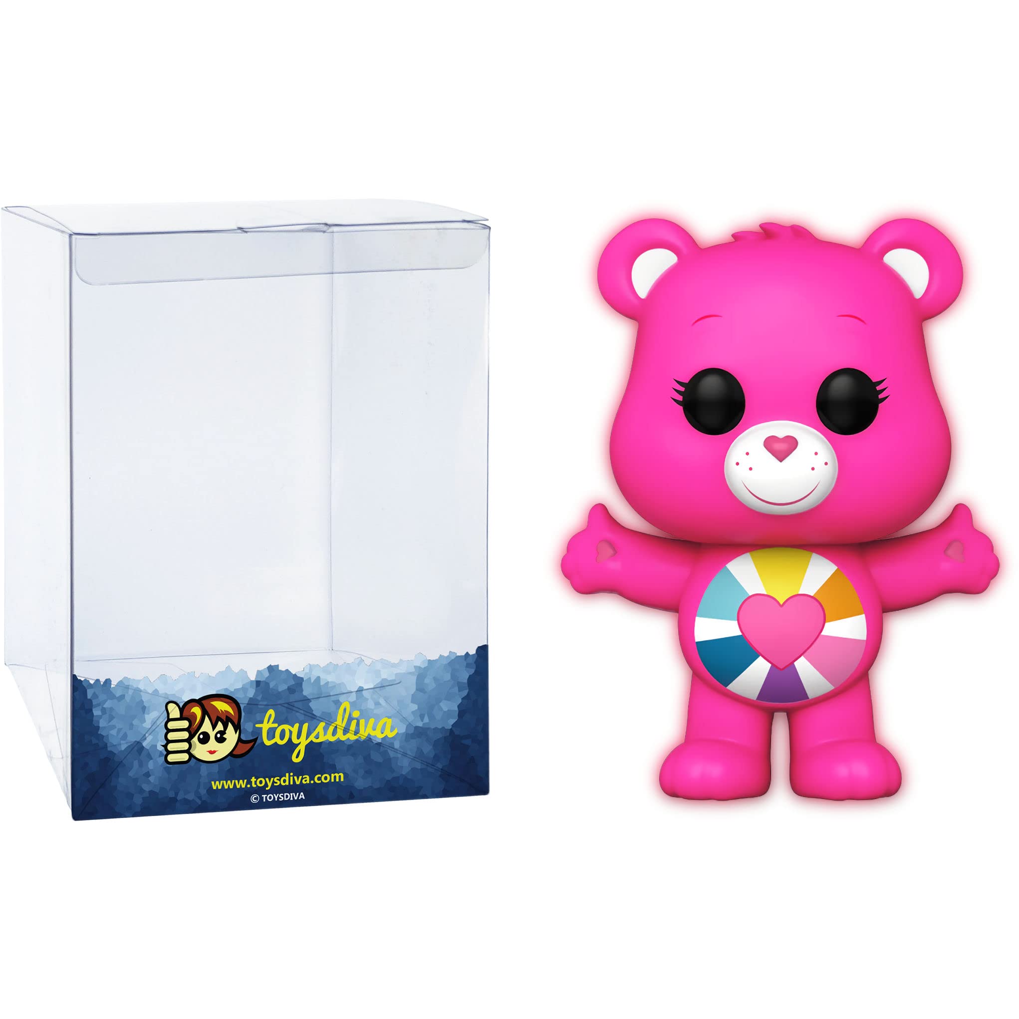 Hopeful Heart Bear [Glow-in-Dark] (Chase): P o p ! Animation Vinyl Figurine Bundle with 1 Compatible 'ToysDiva' Graphic Protector (1204 - 61556 - B / A)