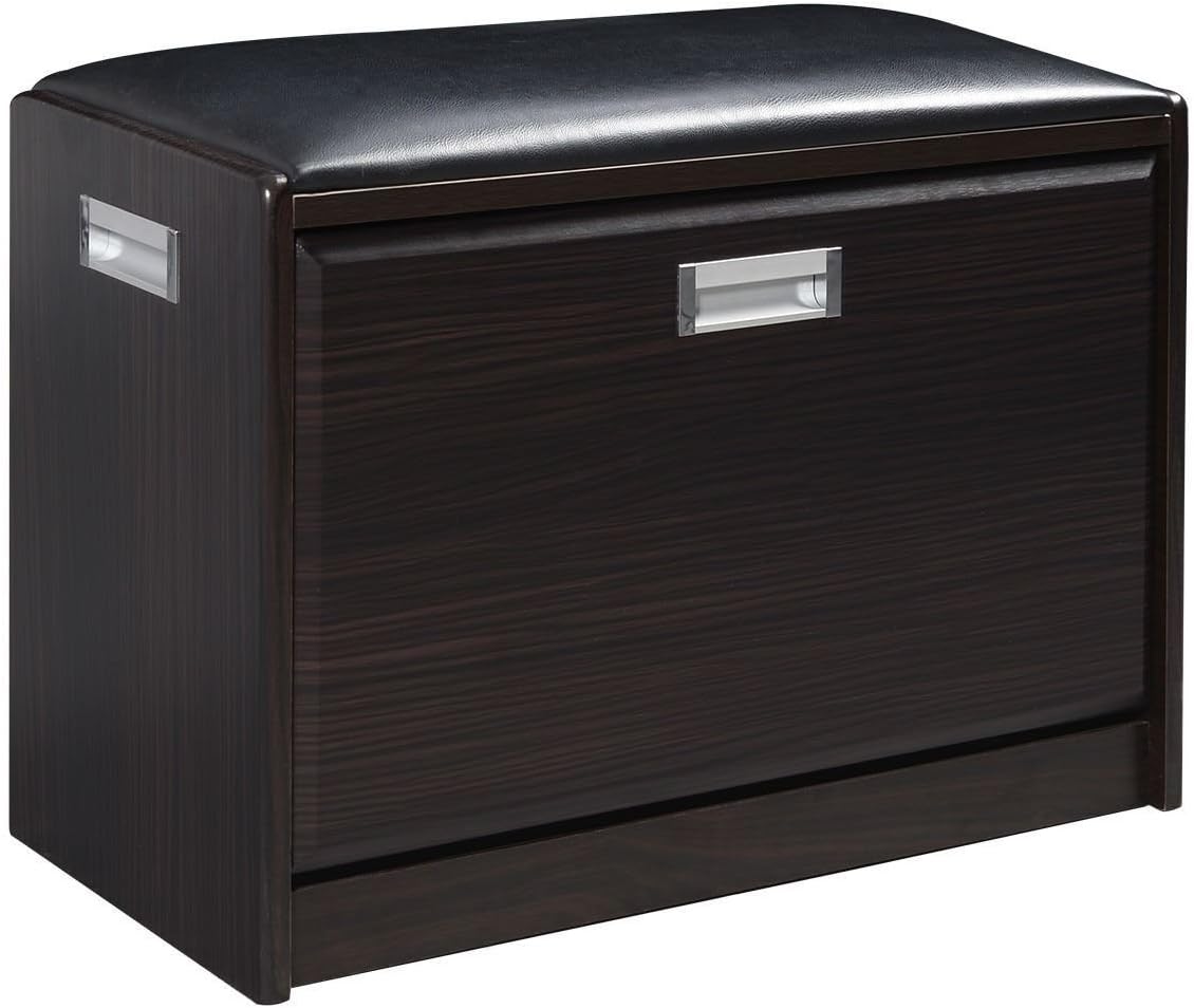 Sz5cgjmy Drop Down Door With 3 Shelf Spaces Shoe Cabinet Closet Ottoman Storage Rack Pu Seat Bench Entryway Hallway Wooden Black Amazon Co Uk Diy Tools