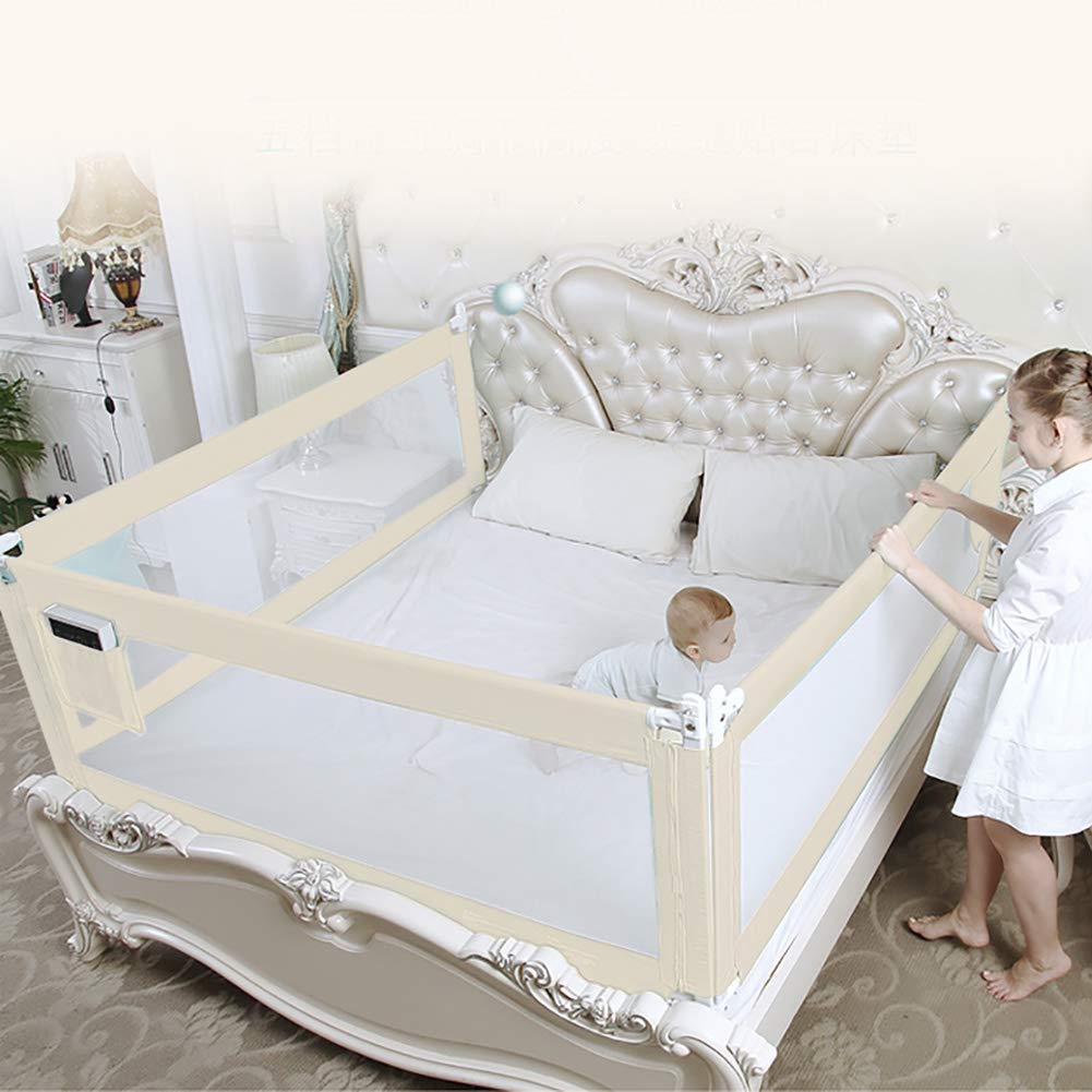 1.8m Bed Rail for Baby, Foldable Portable Safety Toddlers Bed Rail Buckle with Dual Lock Bedroom Accessory, Universal Adjustable Toddler Baby Elderly Bed Guard Sleeping Double Bed Rail Guard