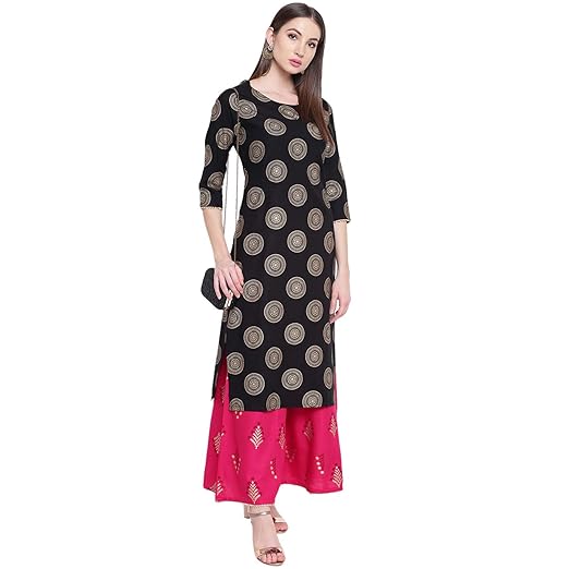 Women's Rayon Printed Kurta With Palazzo Set
