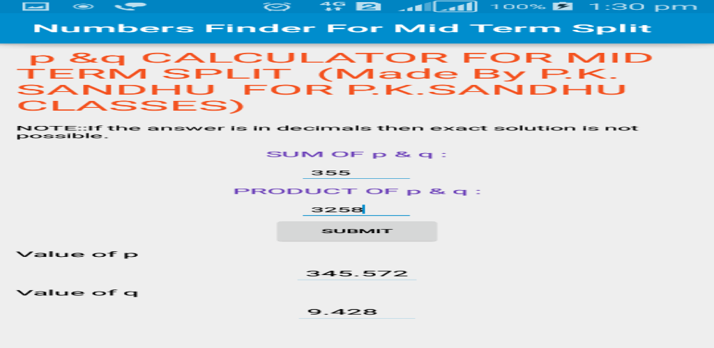 NUMBERS FINDER FOR MID TERM SPLIT by P.K. SANDHU CLASSES Amazon.es