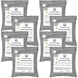 KoolerThings 8 Pack - Bamboo Charcoal Air Purifying Bags (8 X 200g) Natural Air Fresheners & Odor Eliminators for Home, Pets, Car, Closet, Shoes