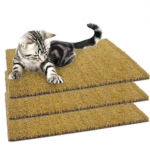 3 pack set of 18" x 13" natural recessed cocoa coir cat…