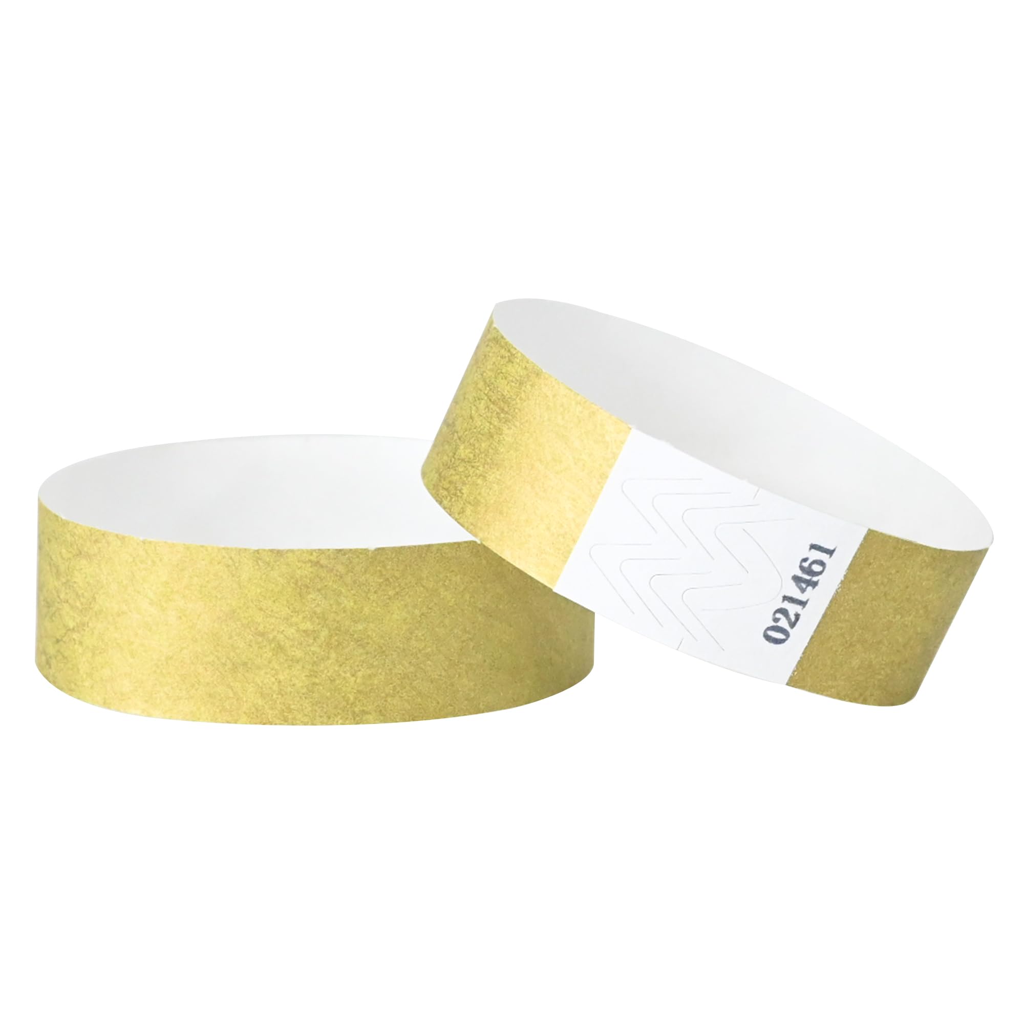 L LIKED 100 Pcs Numbered Wristbands for Events, Waterproof Paper Neon Wristbands Party Bands Entrance Wrist Bands for Events Music Festival Concert Contest (Gold)