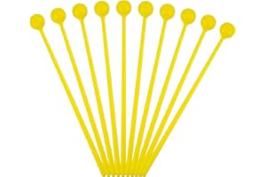 AUEAR, 10 Pack Plastic Bell Mallets Solid Drum Percussion Sticks Hammer for Chime Xylophone 7.48 Inch Long Yellow
