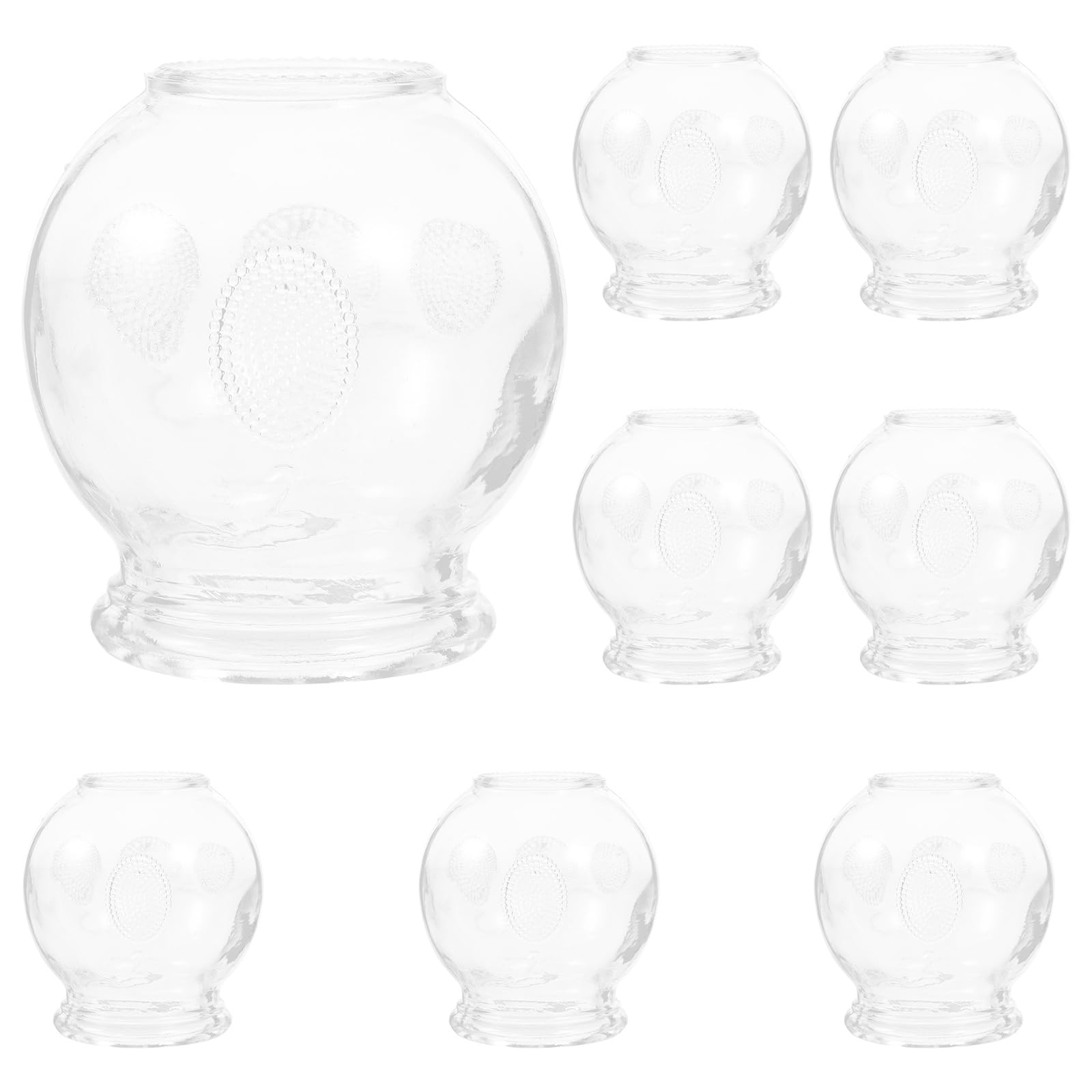 Healeved 8Pcs Glass Fire Cupping Set for Home Use - Thickened Vacuum Massage Cups for Body Pain Relief and Relaxation