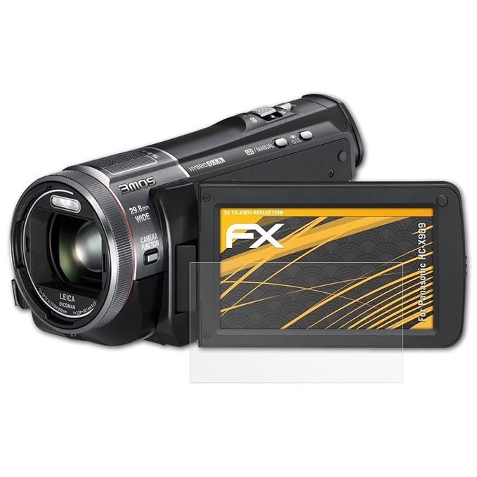 atFoliX Panzerfolie kompatibel mit Panasonic HC-X909 Schutzfolie, entspiegelnde und stoßdämpfende FX Folie (3X)
