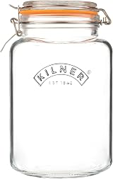 Kilner Square Clip Top Jar 3L Airtight Glass Jar for Preserving Food