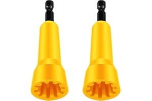 Bonuci 2 Pcs Wire Twisting Tool Wire Twister Tool Drill Wire Stripper Twisting Wire Connector Socket Wire Twisting Spinner for Drill and Wire Connector Driver with 1/4" Chuck(Yellow)