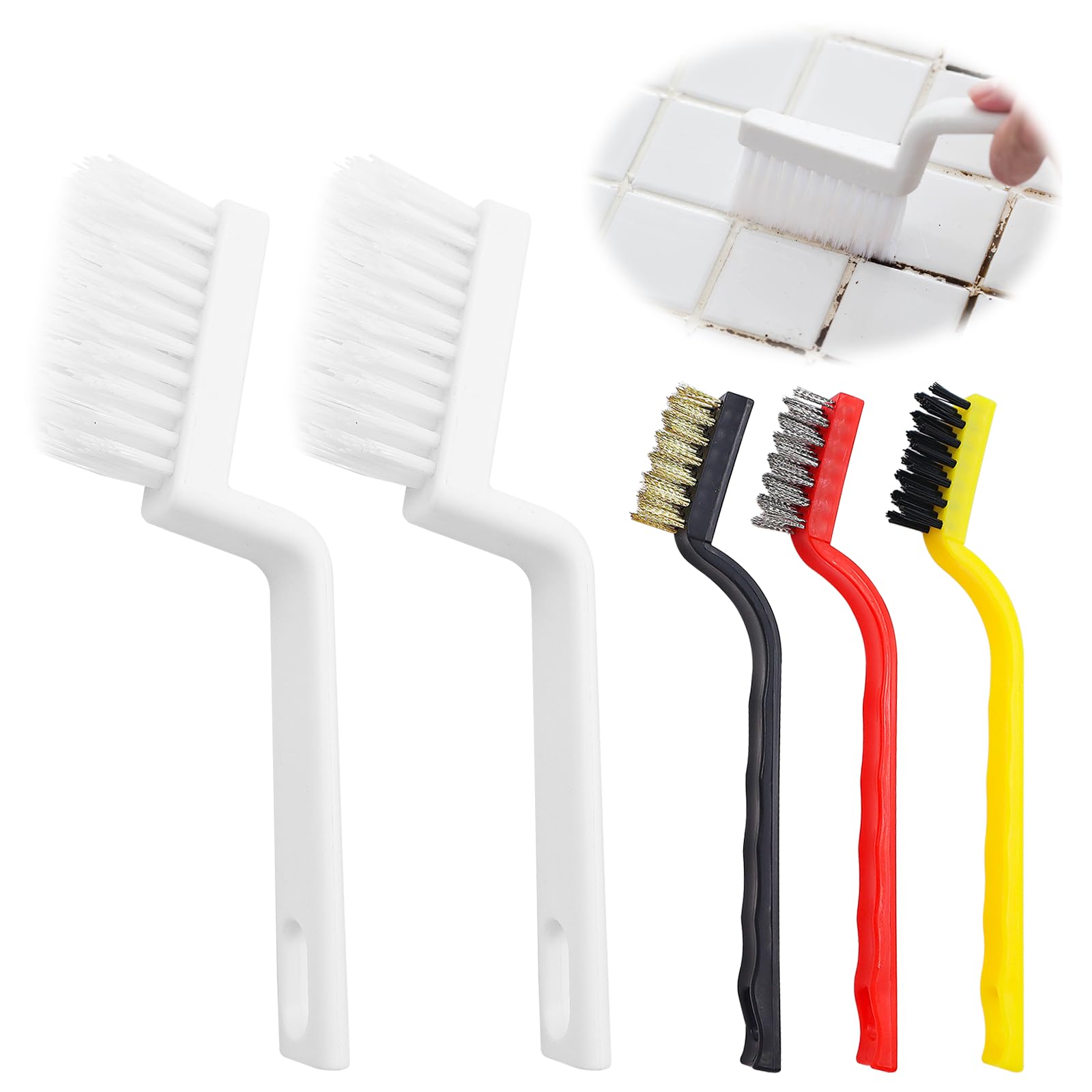 CATELL 5 PCS Metal Brush For Cleaning Small Wire Brush for Rust Removal Stainless Steel Wire Brush Small Wire Brush Set Brass Wire Brush Small Wire Brushes For Cleaning Rust and Stain