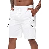 Satankud Men's Cargo Hiking Shorts 9" Lightweight Golf Shorts for Casual Work Travel Outdoor 5 Zipper Pockets