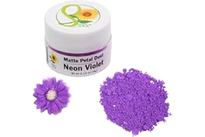 Sunflower Sugar Art Neon Violet Glow In The Dark Petal Dust Food Color - Deep, Rich Violet Matte Powder Cake Accessories for Cake Decoration - 4 Grams Non-Toxic Baking Stuff