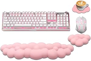 Ergonomic Keyboard Wrist Rest, PU Leather Memory Foam Cloud Wrist Rest for Computer Keyboard, Mouse Wrist Rest and Keyboard P