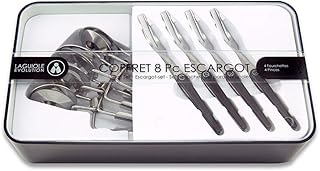 Laguiole Evolution - Schneckenset - Schneckenzange und -gabel - Schneckenverkostungsset - 8-teilig