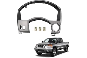 FEXON Instrument Cluster Dash Panel Gauge Cover Bezel Trim Compatible with Nissan Titan, Armada 2004 2005 2006 Replace 68240-7S000