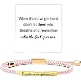 Let Them Tube Bracelet for Women, Self Worth Motivation Bracelet Adjustable Braided Rope Handmade Engraved Bracelet Stainless Steel To My Daughter Inspirational Jewelry Gifts for Women Best Friend