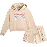 AEROPOSTALE Girls' Skort Set - Fleece Crew Neck Pullover Sweatshirt and Cargo Scooter Skort - Fashion Outfit for Girls, 4-12