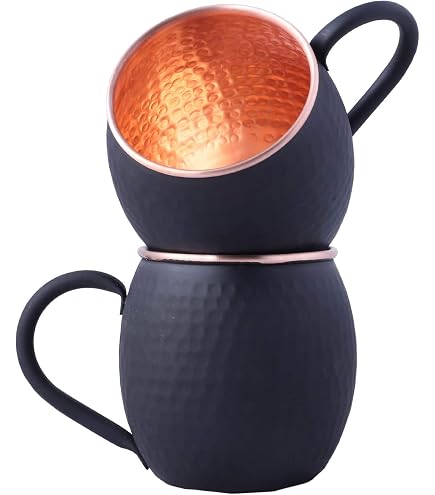 Set De 6 Tazas De Cobre Martillado Zap Impex – 16 Oz, Cobre Puro Grado Alimenticio, Para Moscow Mule Y Bebidas Frías