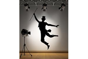 Stickerbrand Tap Dancer Silhouette Wall Decal. 6ft Tall. 72inX50in (Black Color) Broadway Show Showman. #AC186