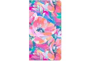 Floral Fireworks | 2024-2025 3.5 x 6.5 Inch Two Year Monthly Pocket Planner Calendar | Foil Stamped Cover | BrownTrout | Art Paintings Floral Design