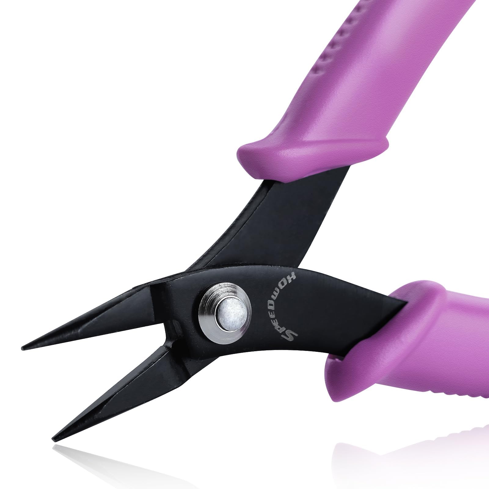 SPEEDWOX nose & plier 5.5" Mini Tweezer & Chain & Flat & Specialty Pointed Micro Pliers with Smooth Jaws 1mm Diameter Tip for Jewelry Making