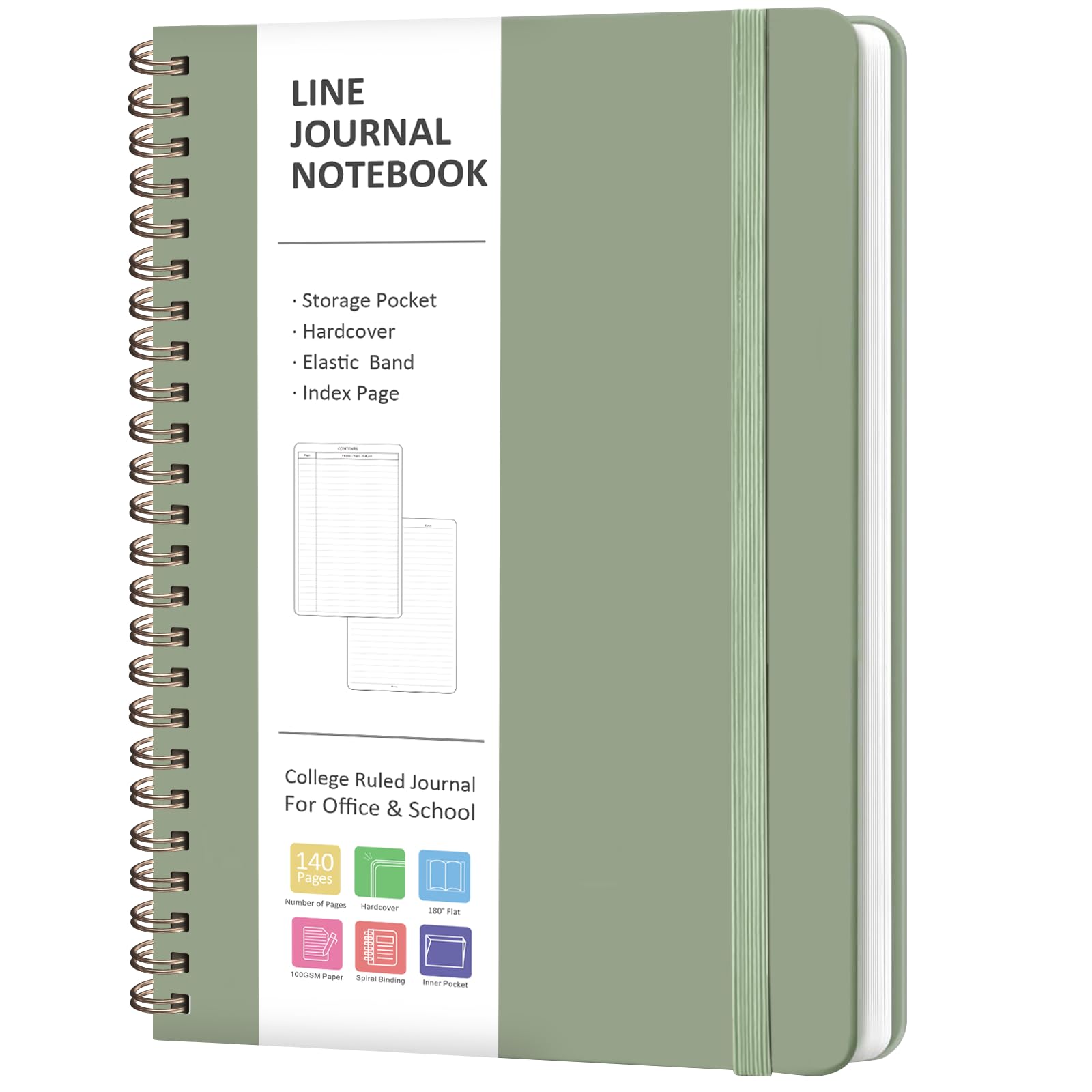 Photo 1 of VALOME Journaling Notebooks, Lined Spiral Journal Notebook for Women & Men, 146 Pages College Ruled Hardcover Note Book for Work, Note Taking, Journaling, School, Writing, A5(5.5''x8'')