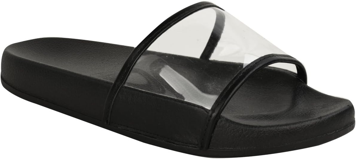 Fashion Thirsty Womens Ladies Farrah Perspex Sandals Summer Beach Flip Flops Celeb Shoes Size