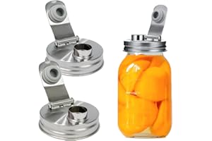 Mason Jar Lids - Regular Mouth Couvercle Pot Masson With Spout And Flip Cover - For Sipping, Pouring, And Storing - Leak-Proo
