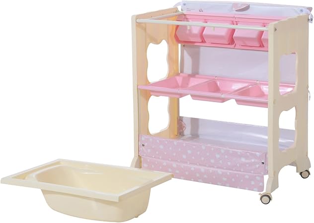 pink baby changing unit