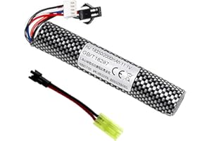 Itexkun Gel Water Bead Blaster Battery 11.1V 2000mAh 10C Li-ion Airsoft Battery SM2P Plug with sm2p to Tamiya Plug Compatible with Airsoft Rechargeable Batteries