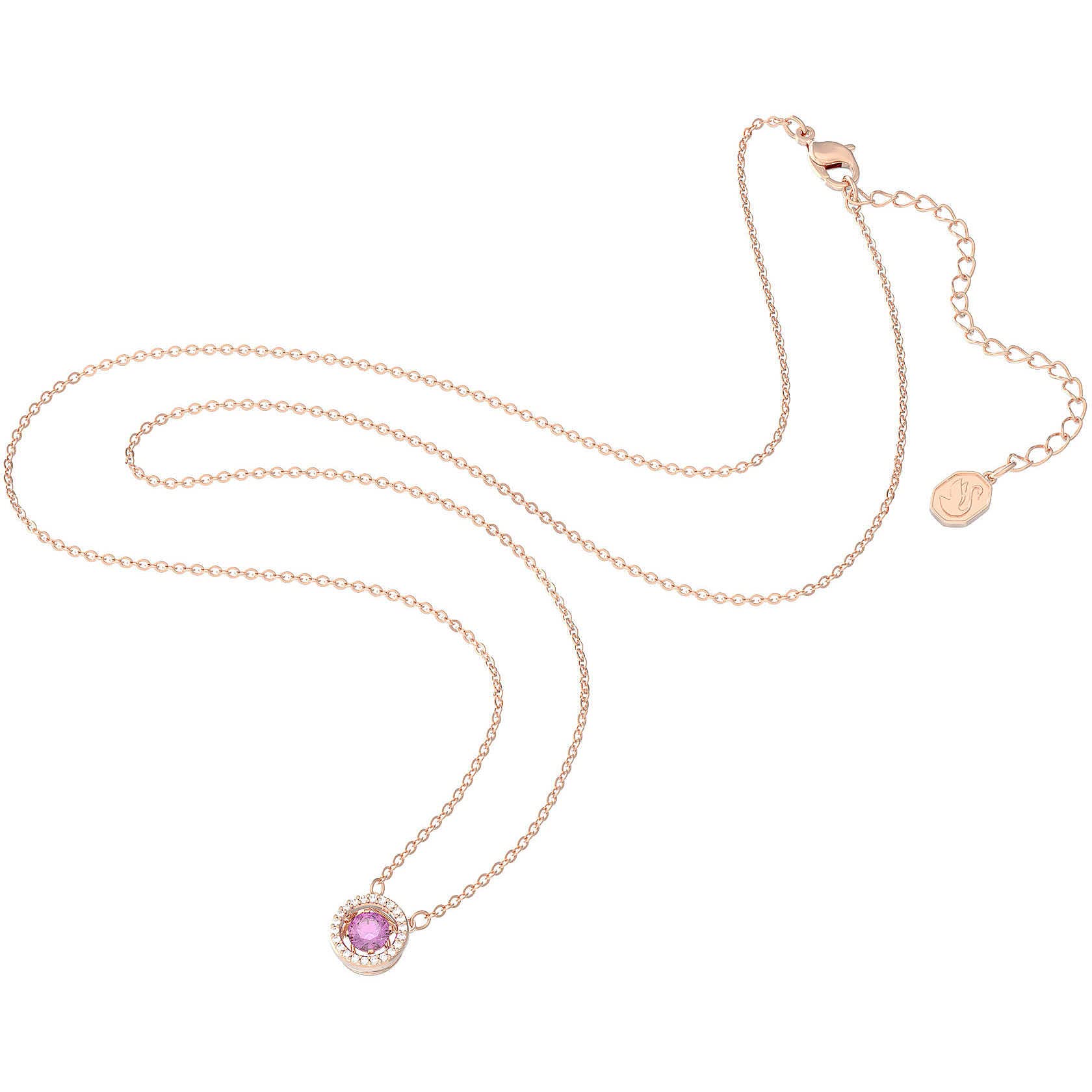 Swarovski Sparkling dance pendant, Purple, Rose gold-tone plated